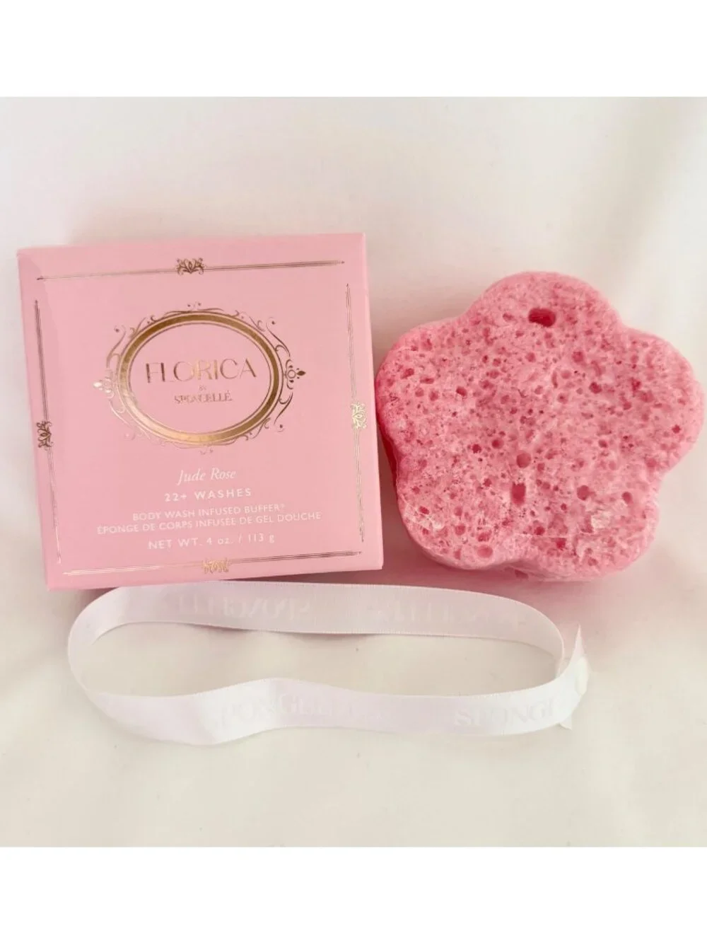 Florica By Spongelle Jude Rose Body Wash Infused Buffer 22+ Washes 4 oz Exfoliat - Picture 2 of 9